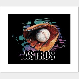 Retro Proud Team Name Astros Classic Style Baseball Posters and Art
